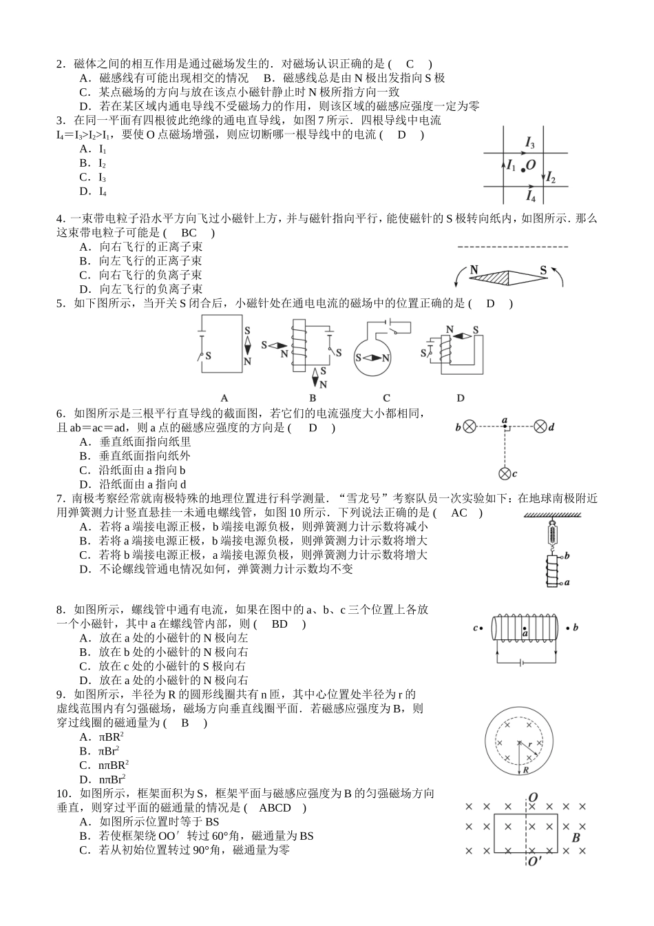 《新课标》高二物理（人教版）第二章磁场_第3页