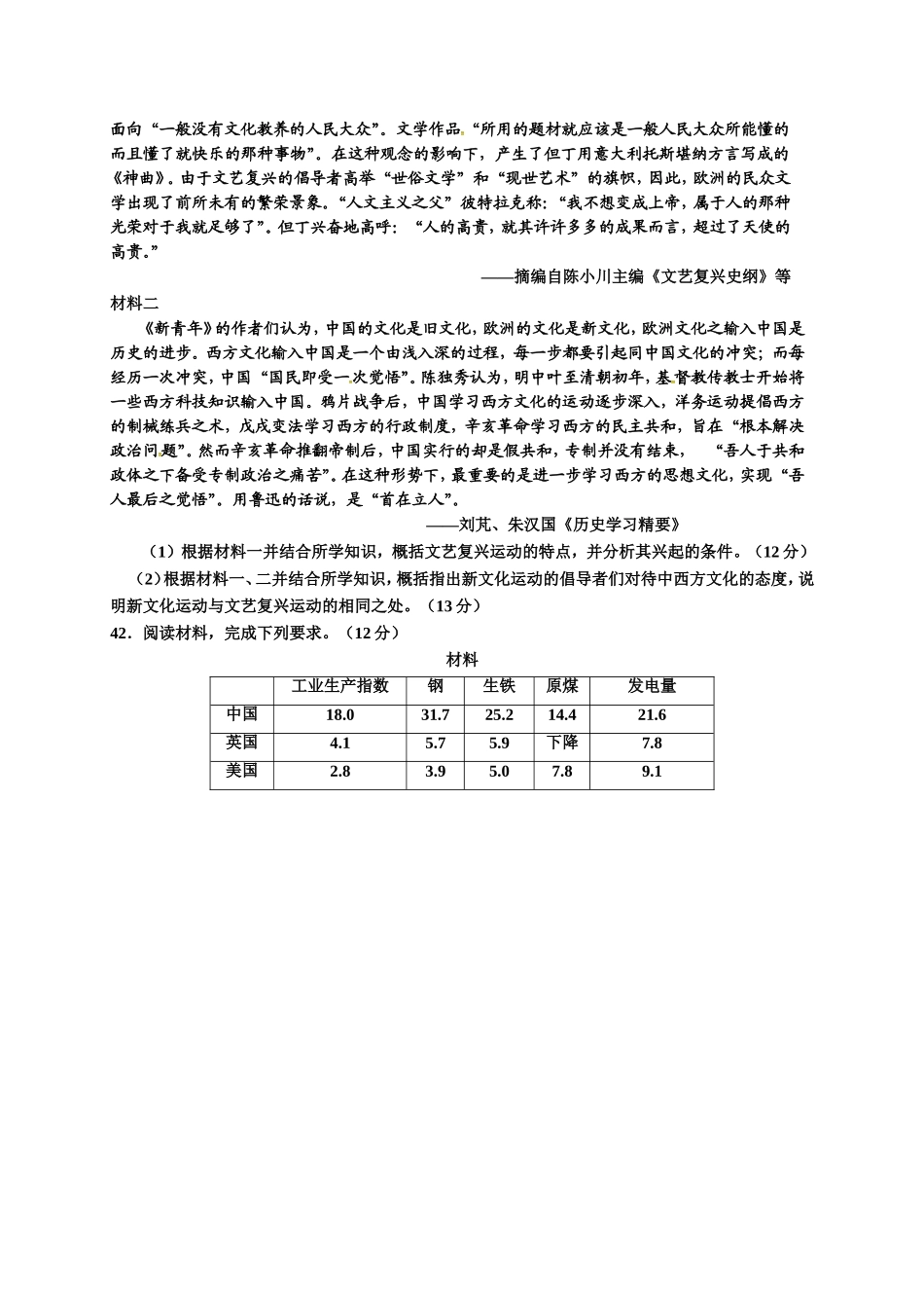 高三一模历史试题_第3页