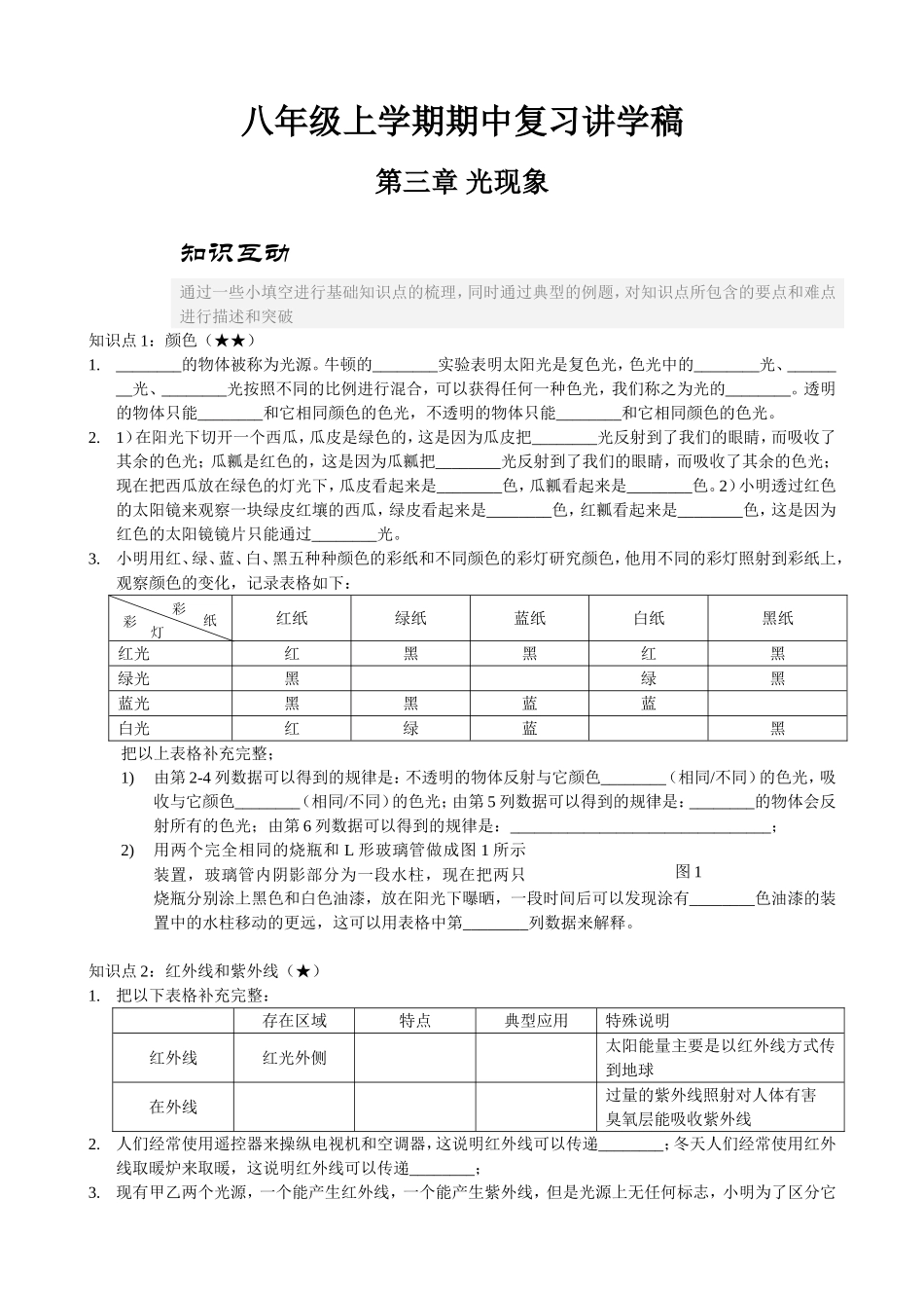 八年级上学期期中复习讲学稿_第1页