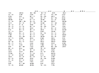 中心小学一年级口算能力测查试卷