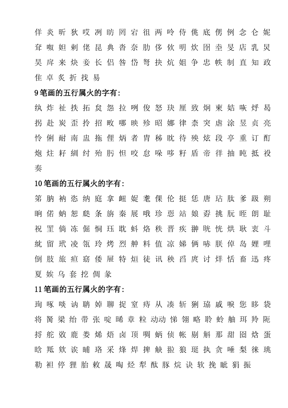 五行为火的字--所有五行属火的汉字列表_第2页