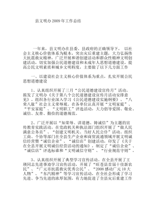 县文明办年工作总结