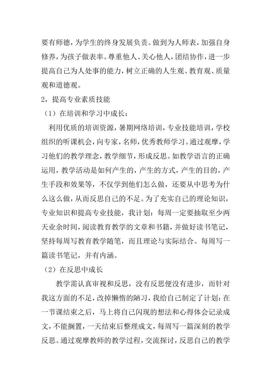 个人年度发展计划_第2页