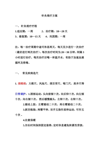 针灸理疗方案