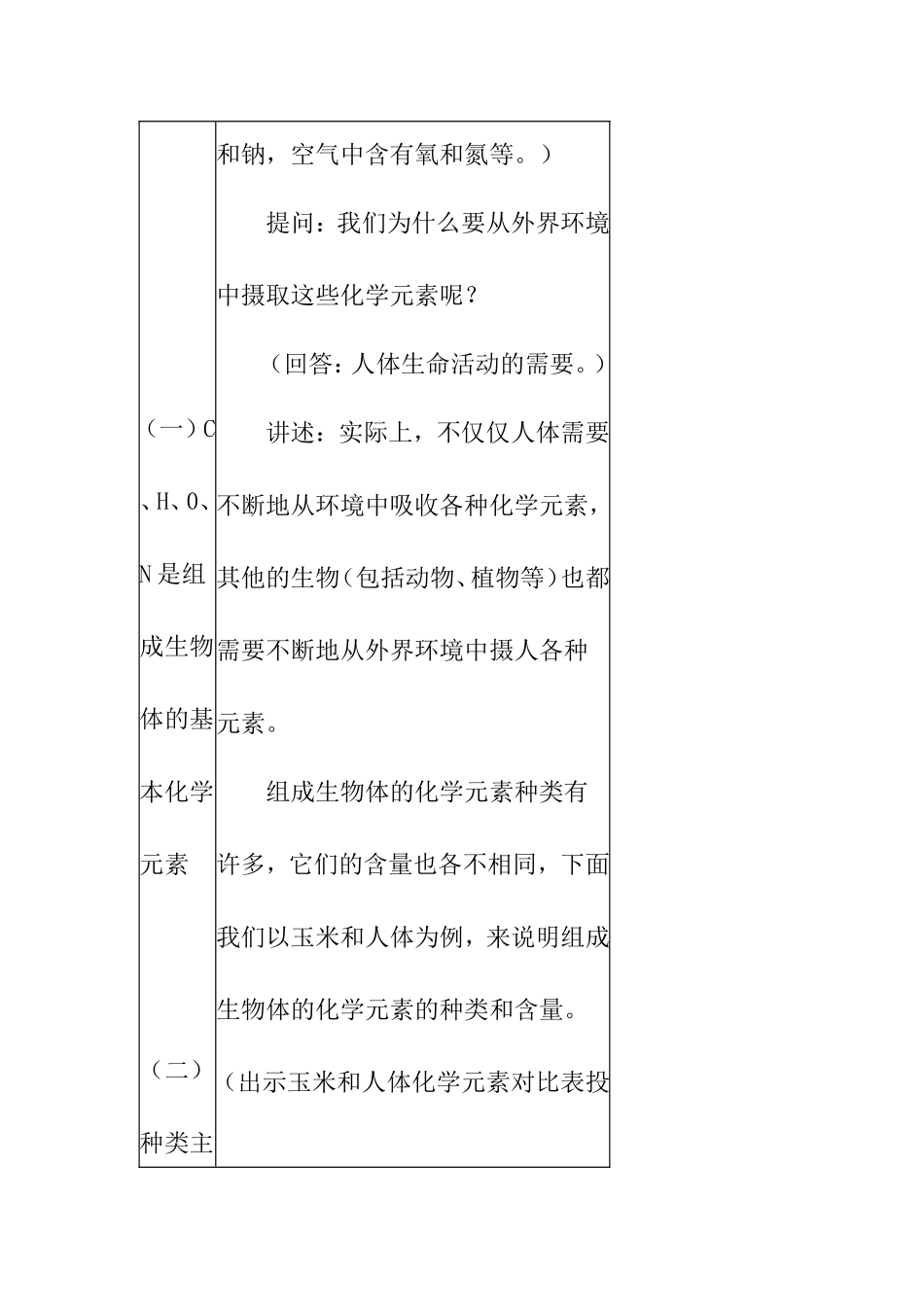 组成生物体的化学元素的种类和重要作用 教学设计_第3页