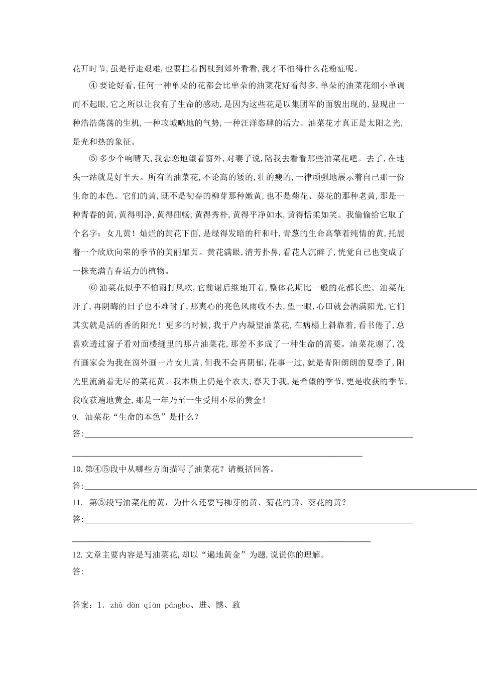 第13课《夏感》同步练习_第3页