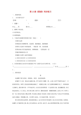 第13课《夏感》同步练习