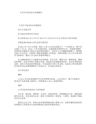 大学生司法局社会实践报告