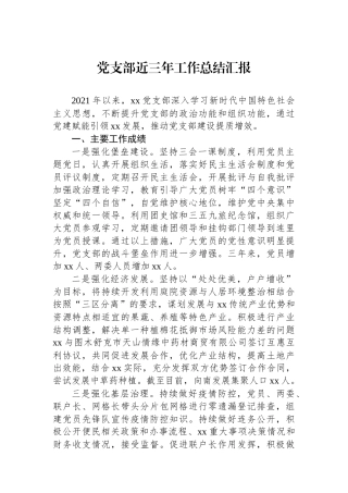 党支部近三年工作总结汇报