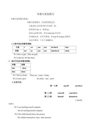 单数句变复数句