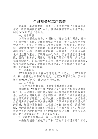 全县商务局工作部署