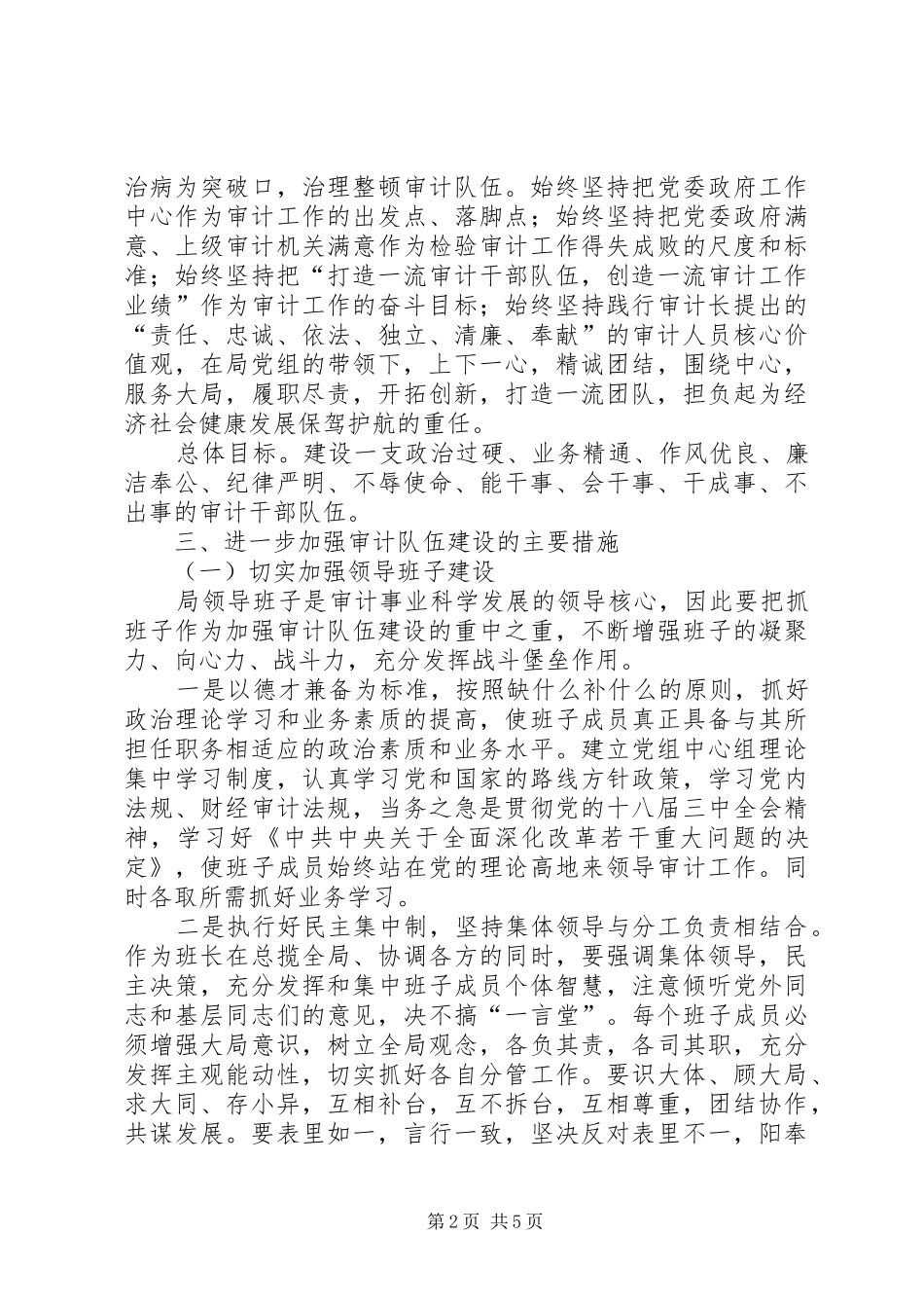 全县审计队伍建设工作意见_第2页