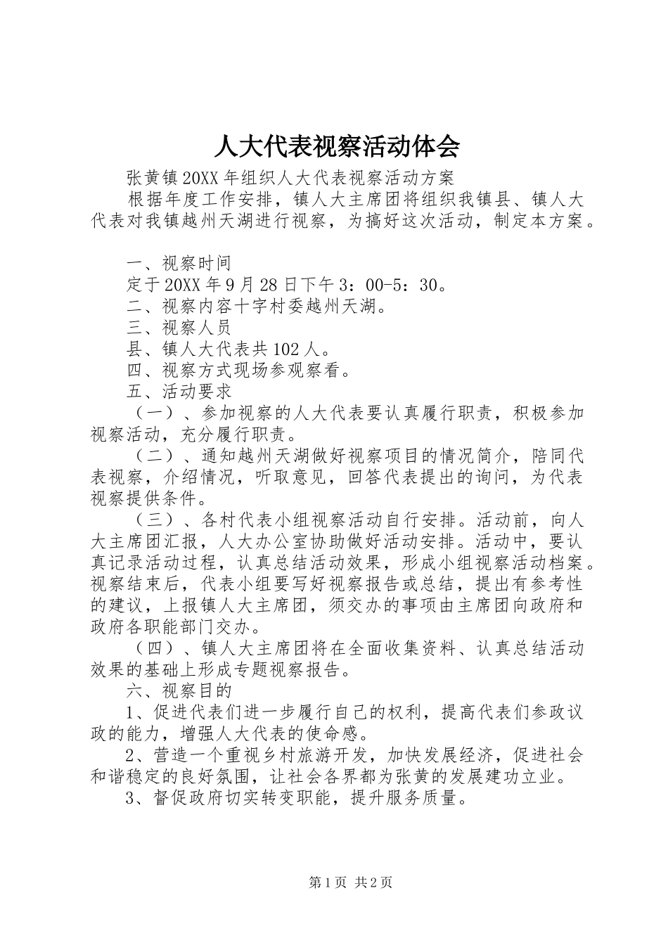 人大代表视察活动体会_第1页