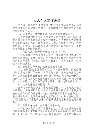 人大个人工作总结