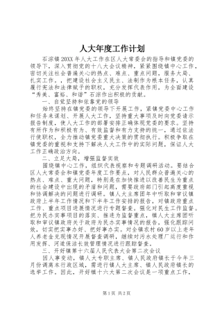 人大年度工作计划