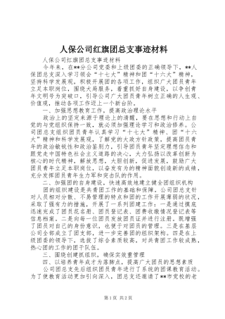 人保公司红旗团总支事迹材料