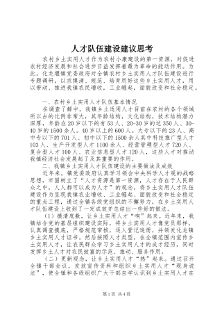 人才队伍建设建议思考