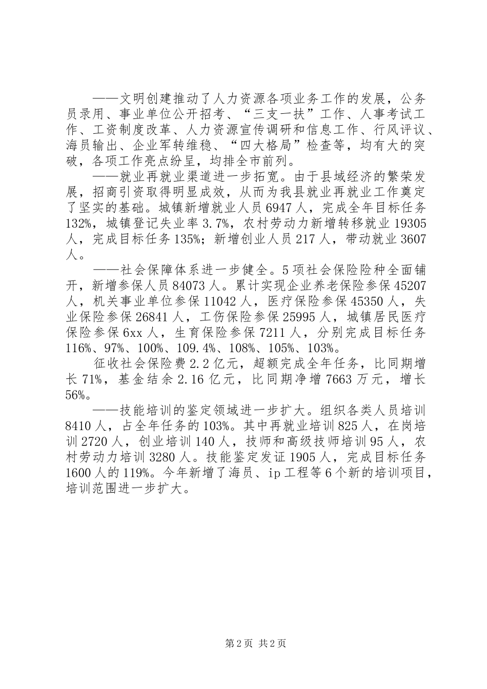 人力资源和社会保障局文明创建工作情况汇报_第2页