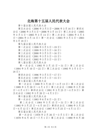 北海第十五届人民代表大会