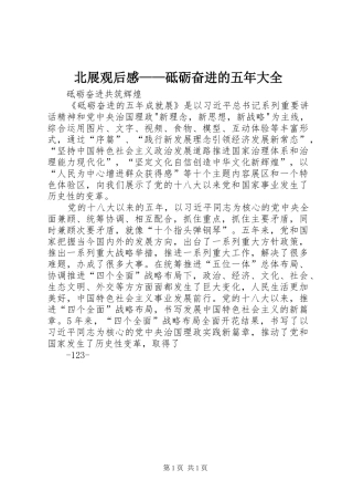 北展观后感砥砺奋进的五年大全