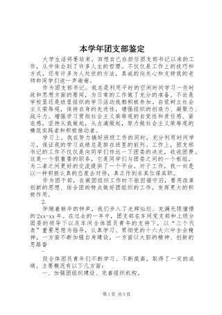 本学年团支部鉴定