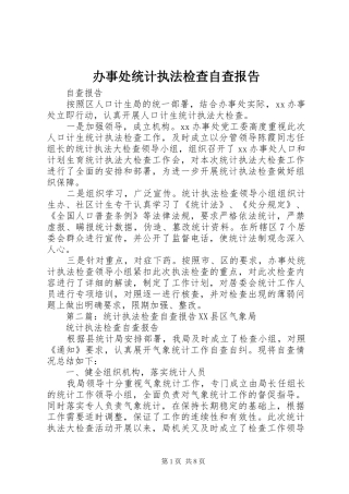 办事处统计执法检查自查报告