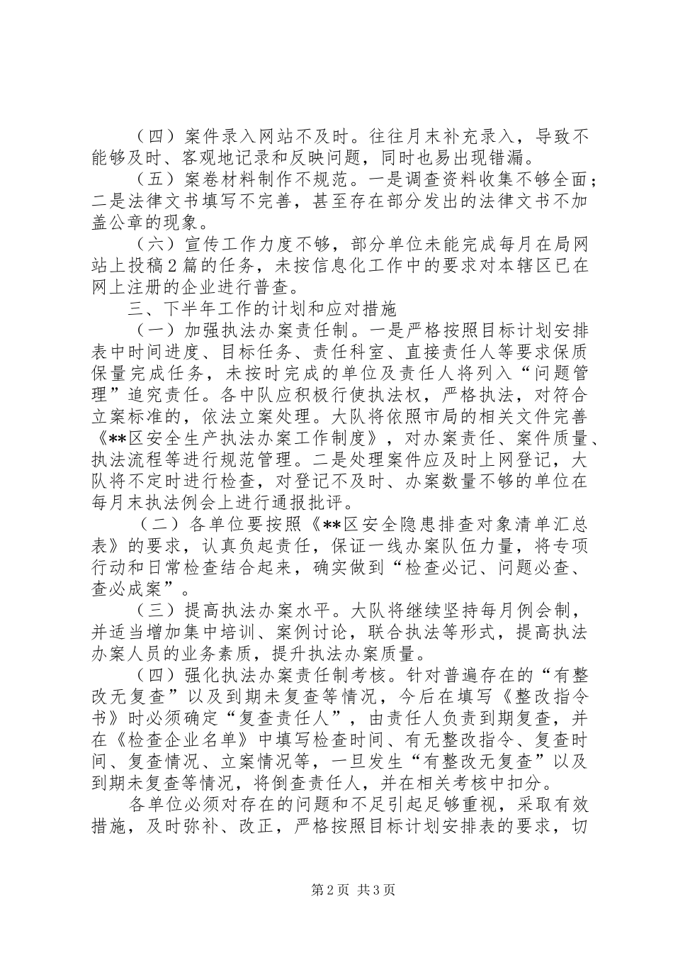半年安全执法监察汇报_第2页