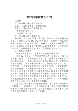 帮扶团帮扶情况汇报