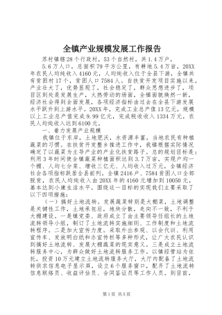 全镇产业规模发展工作报告