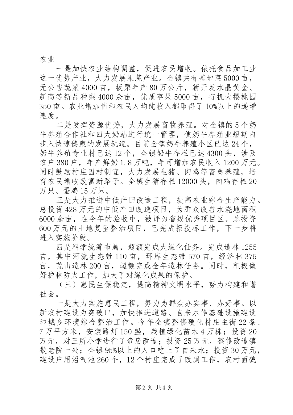 全镇年度工作总结_第2页