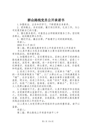 群众路线党员公开承诺书