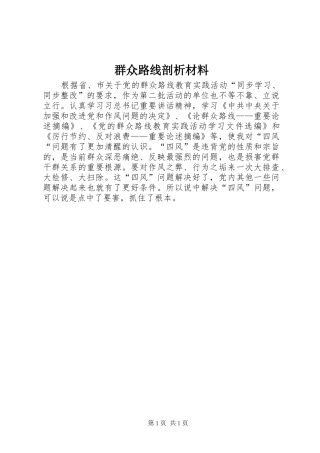 群众路线剖析材料
