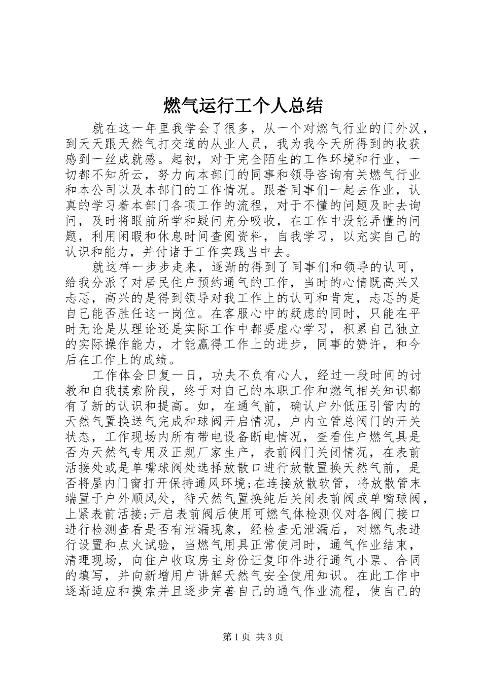燃气运行工个人总结_第1页