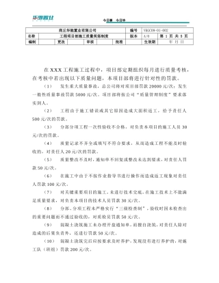 华驰置业-项目质量问题惩罚制度