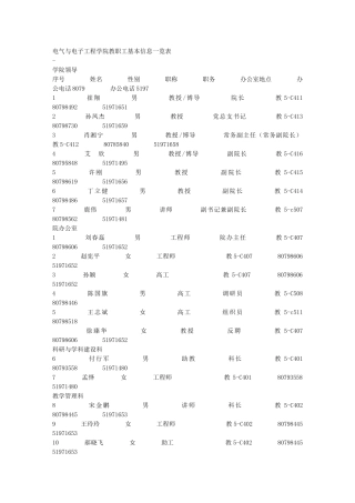 华电-北京-电气与电子工程学院教职工基本信息一览表
