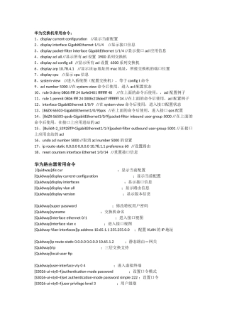 华为常用命令(同名21961)