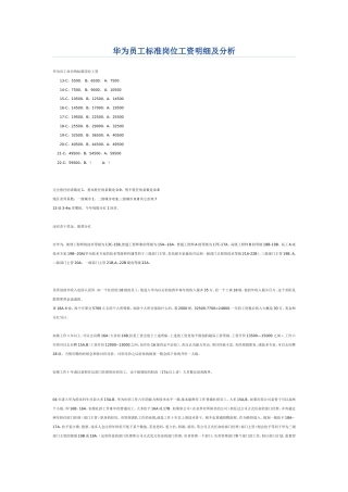 华为工资-职等及薪酬体系