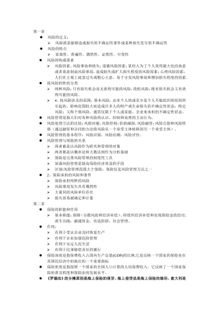 华师大二专保险学考试要点