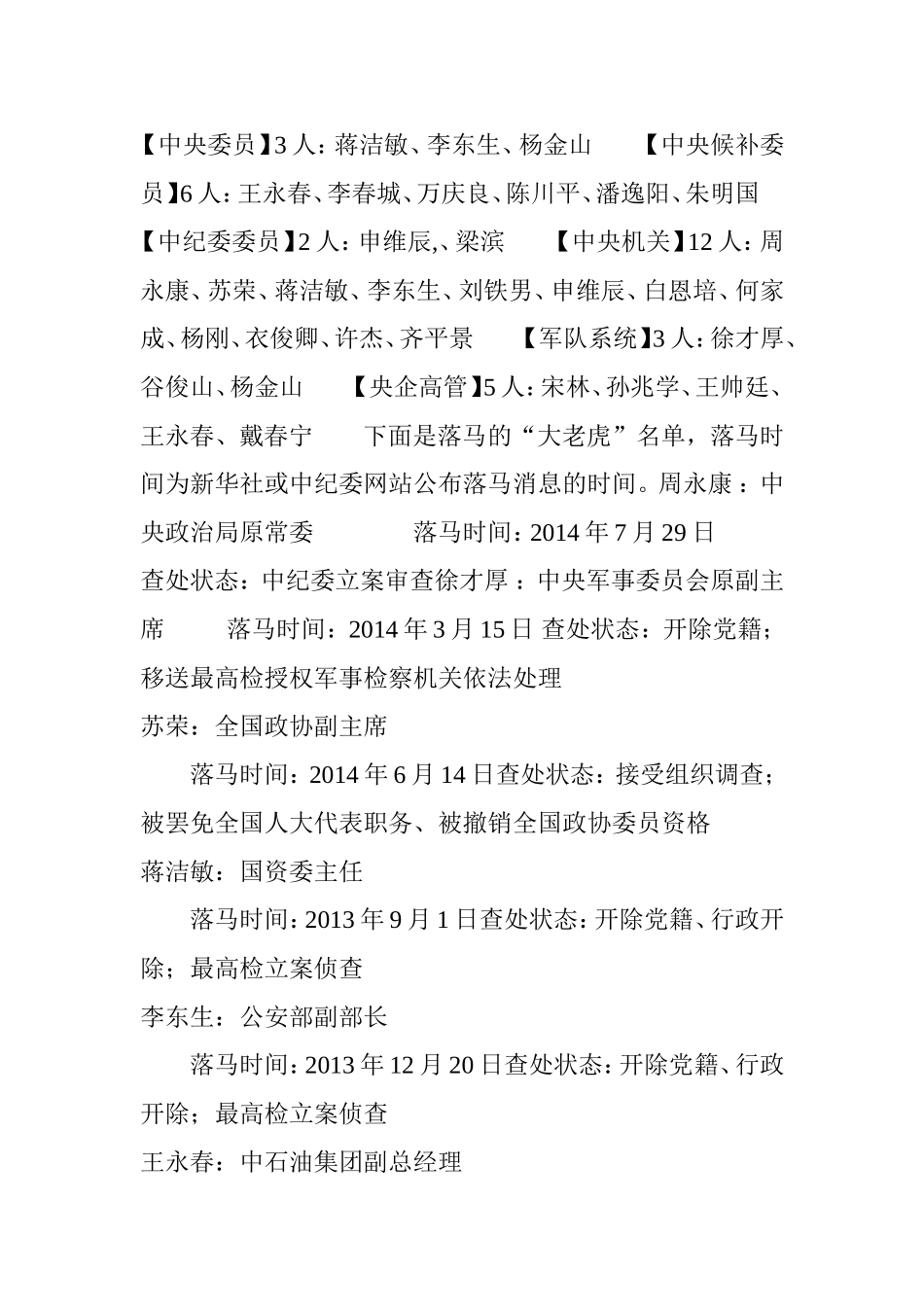 十八大以来-64个“大老虎”落马-副国级以上共3人中央委员中央候补委员共9人_第2页
