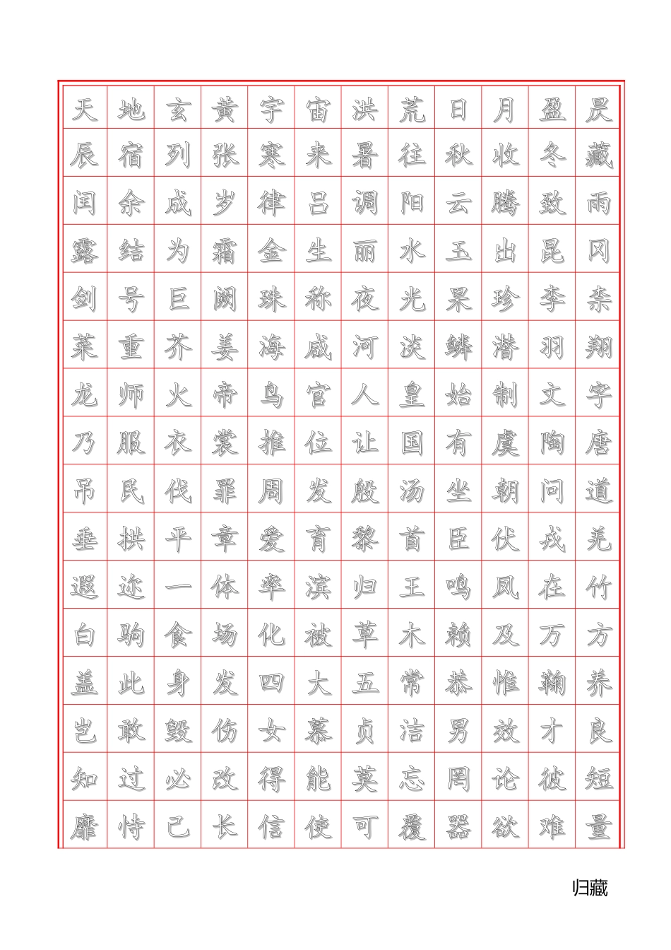 千字文-楷书字帖_第1页