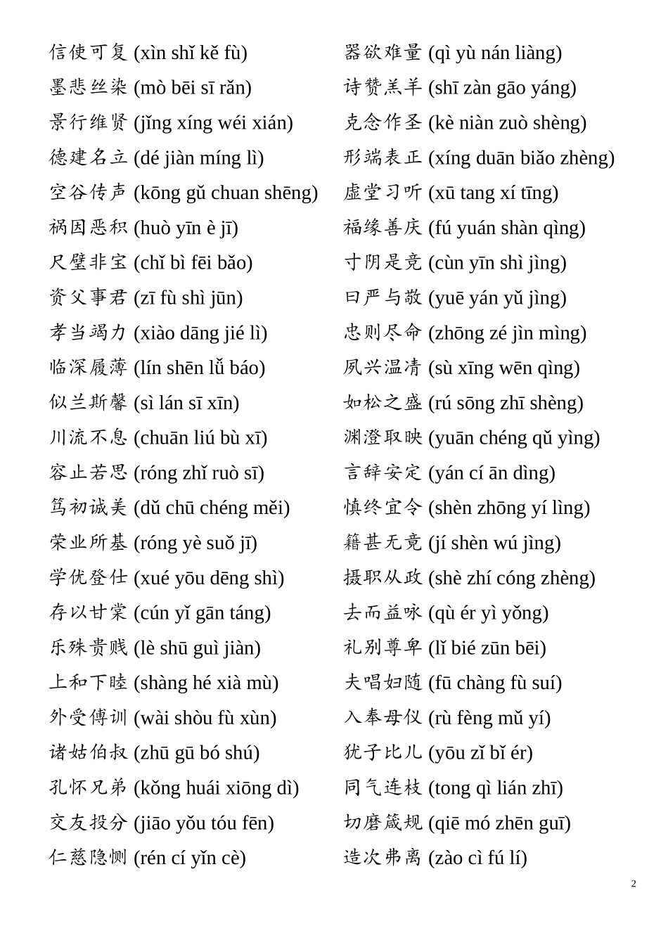 千字文全文(带拼音有解释翻译已排版可直接打印)_第2页