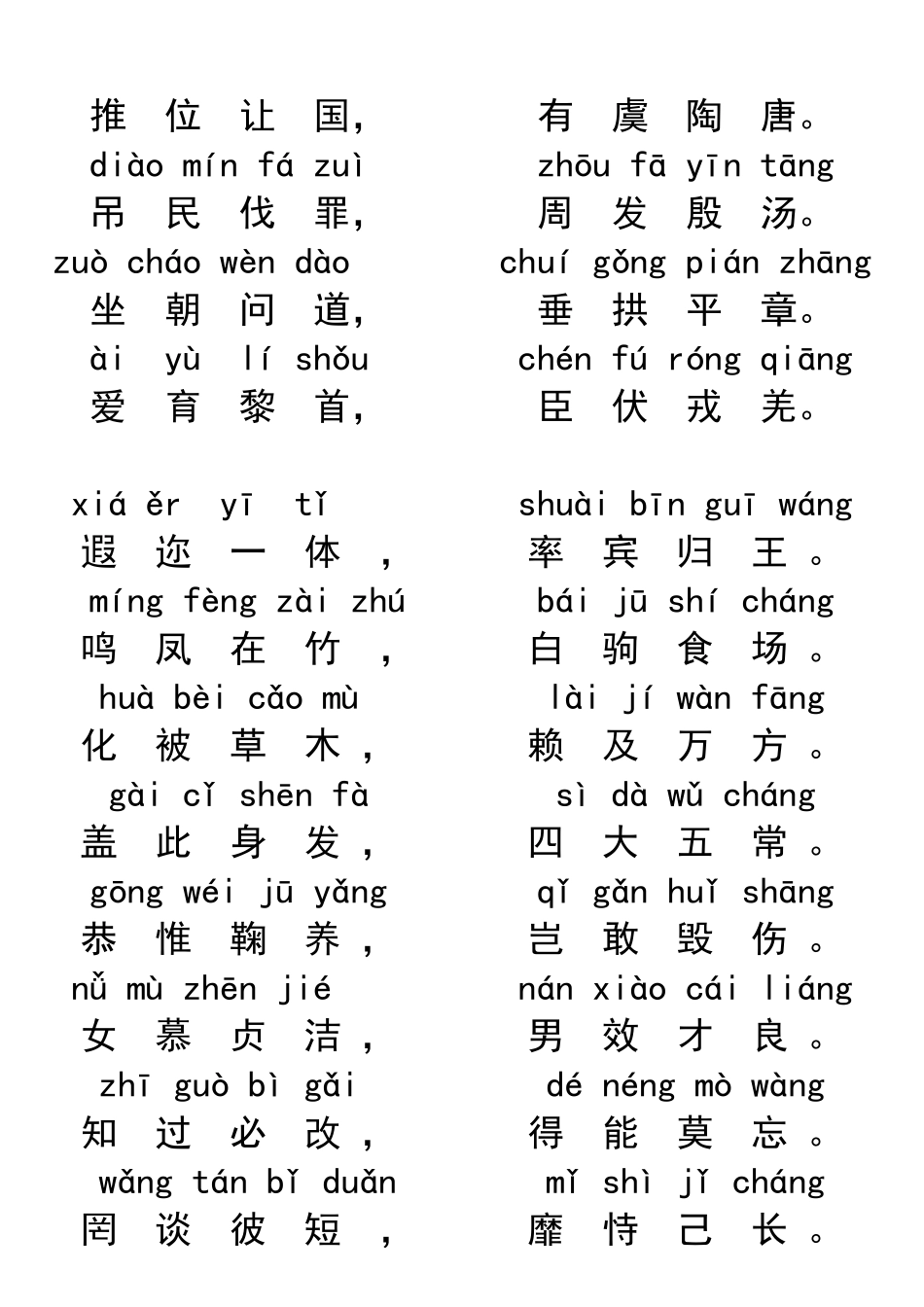 千字文全文带拼音(同名16711)_第2页