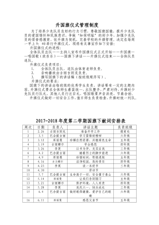 升国旗仪式管理制度