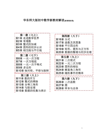华东师大版初中数学新教材解读