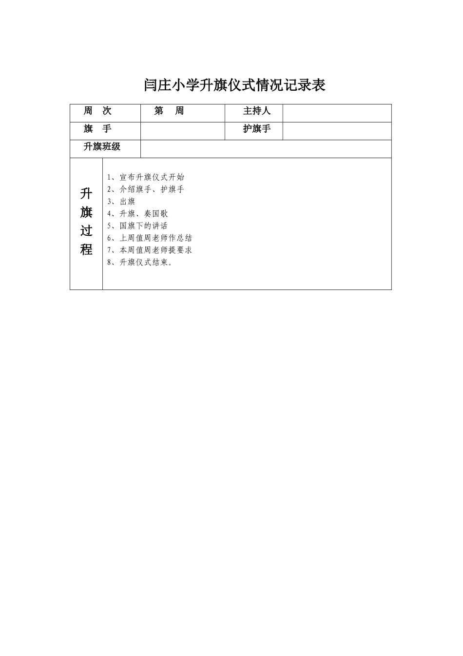 升旗仪式情况记录表1-5_第2页