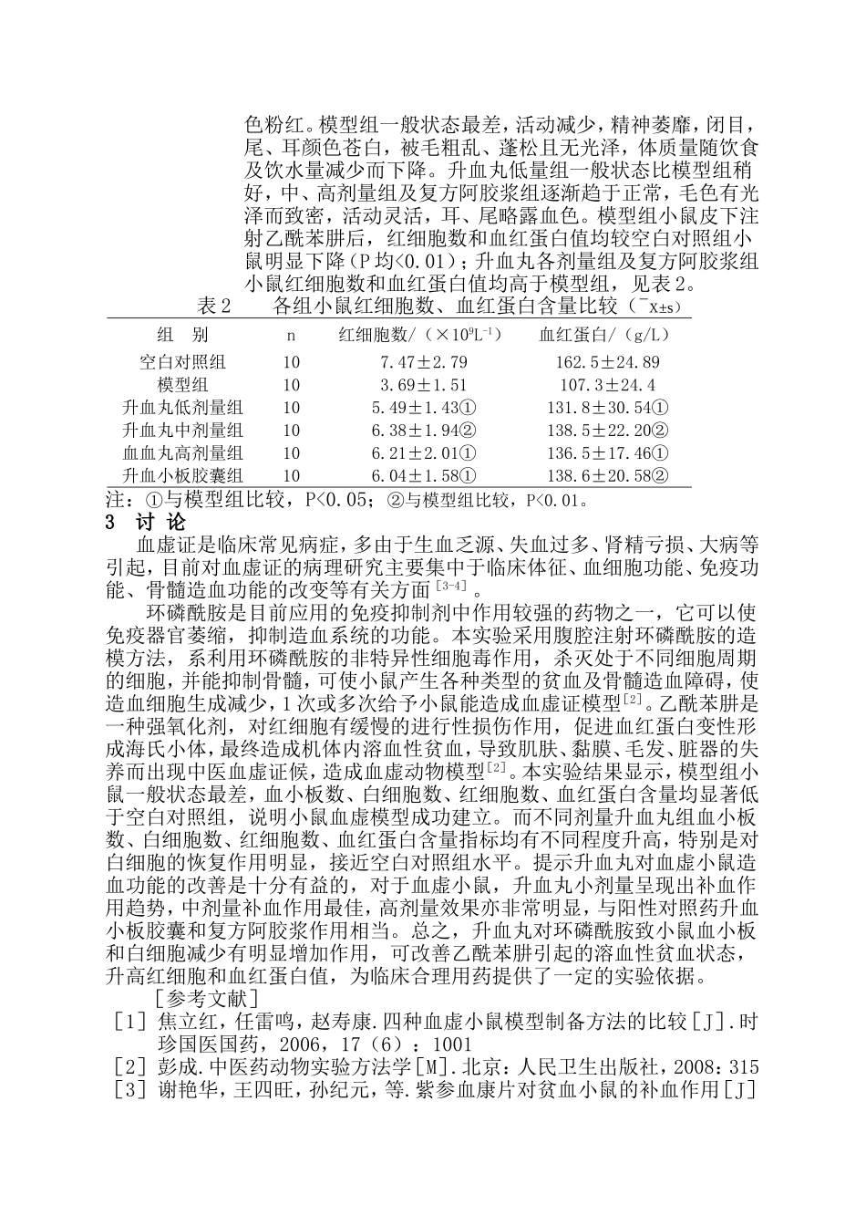 升血丸补血作用的实验研究_第3页