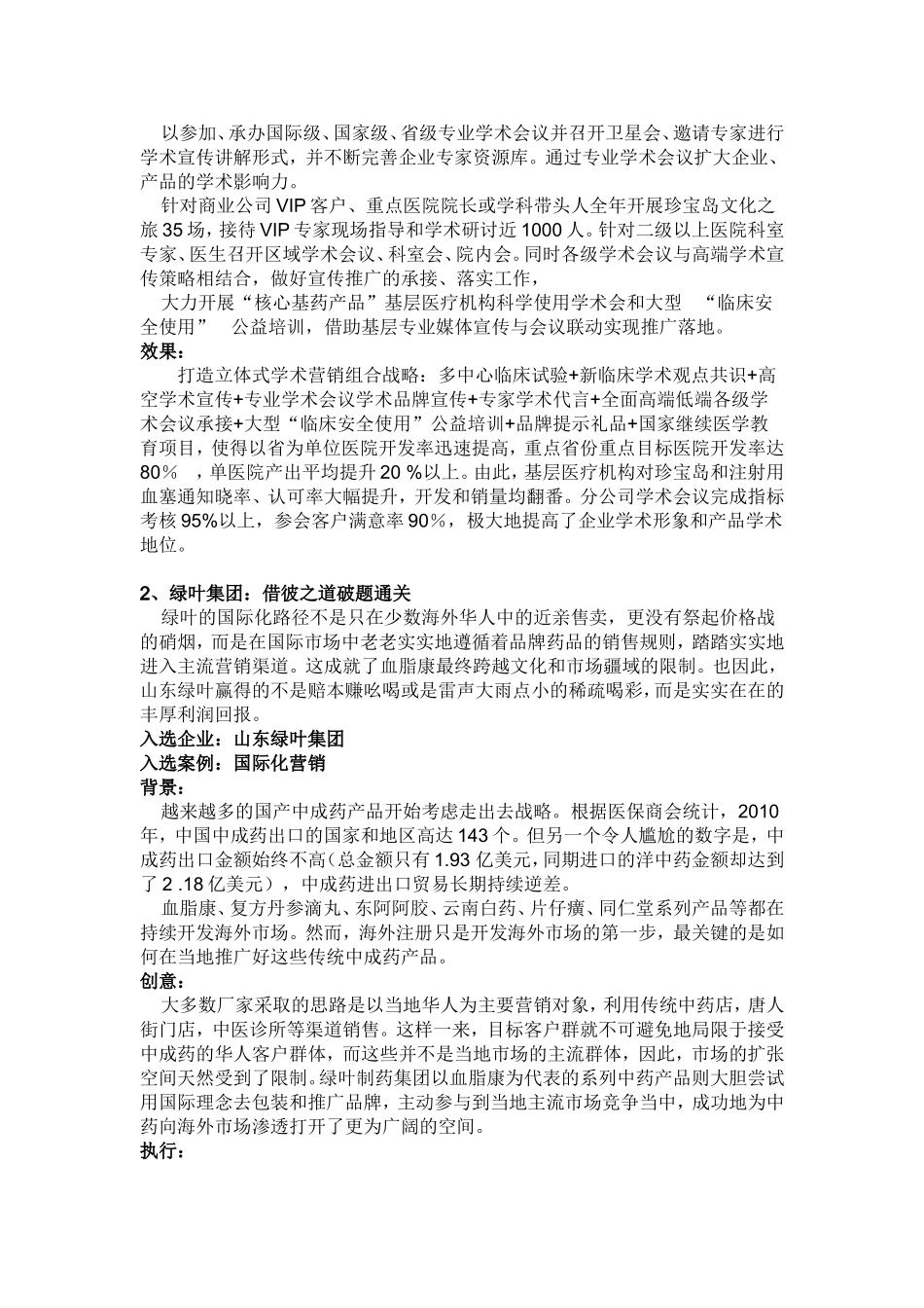 十大医药营销案例_第2页