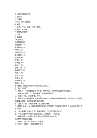 十大致癌食物黑名单