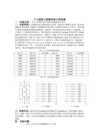十六进制七段数码显示译码器