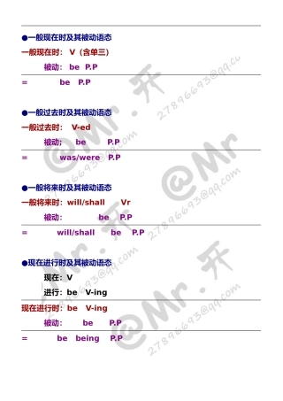 十六种时态的被动语态
